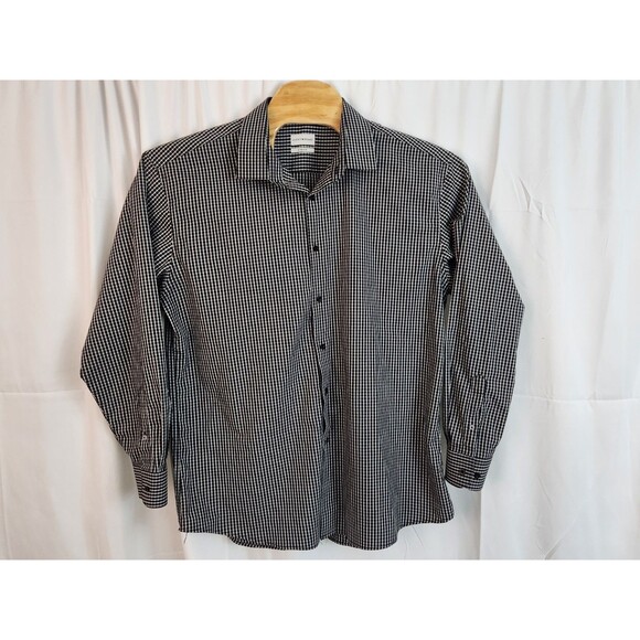 Men's Lucky Brand Stretch Regular Fit Black & White Plaid Shirt Size XXL - Picture 2 of 11